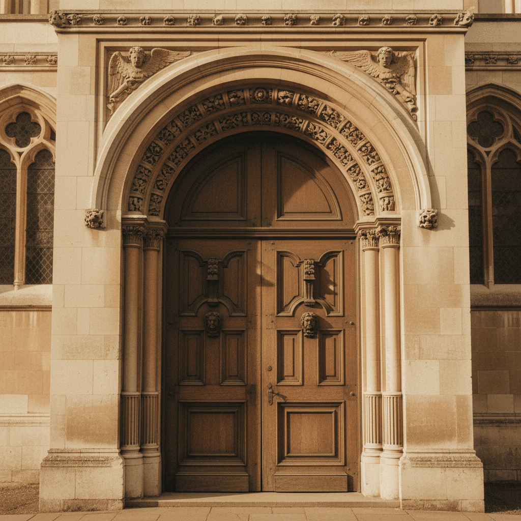 Classical entrance doorway of a Wren church