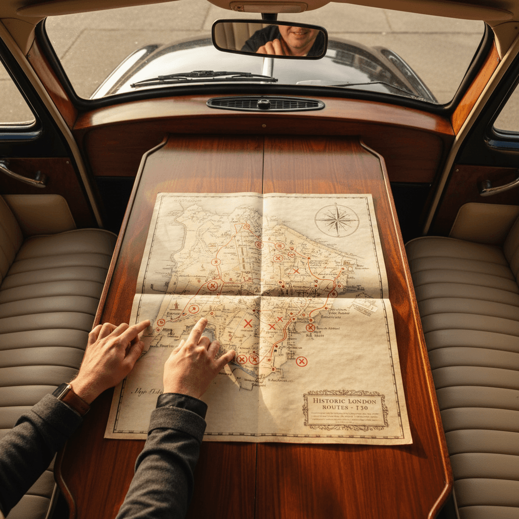 Historical Context Tour - map navigation inside black cab